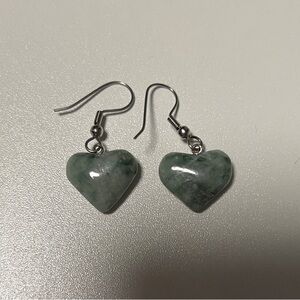 Heart-Shaped Jade Earrings